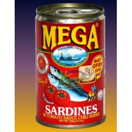 Mega Sardines in Tomato Sauce & Chili  155g