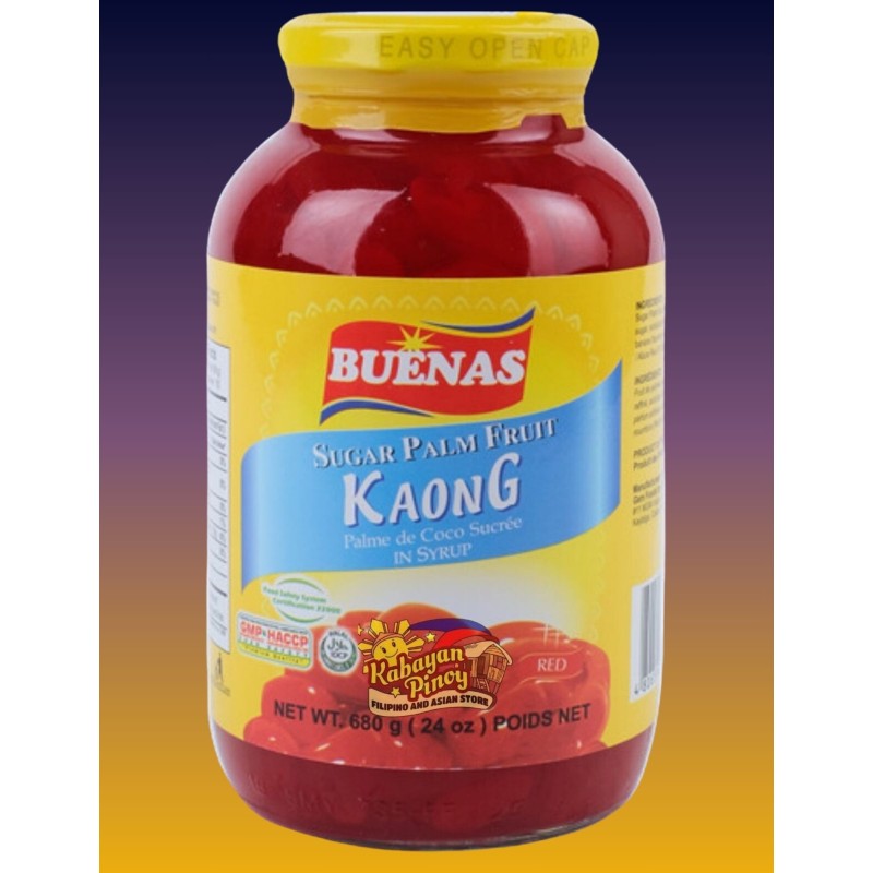 Buenas Kaong, Red Candied Fruit in Syrup - 340g