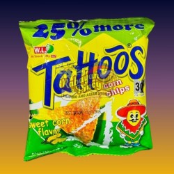 W.L. Tattoos Corn Chips SweetCorn Flavor - 30g